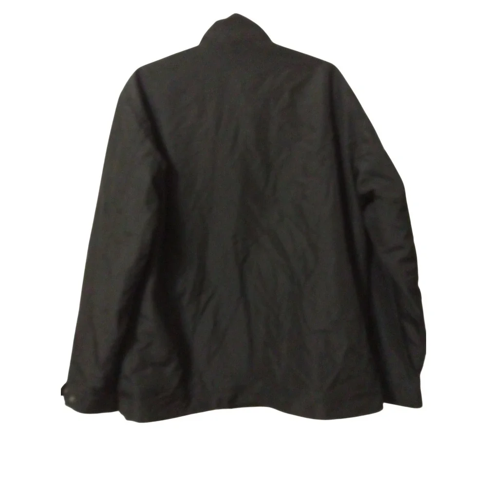Old Navy Mens Full Zip Jacket Black Jersey Lined Stand Collar WaterResistant Med
